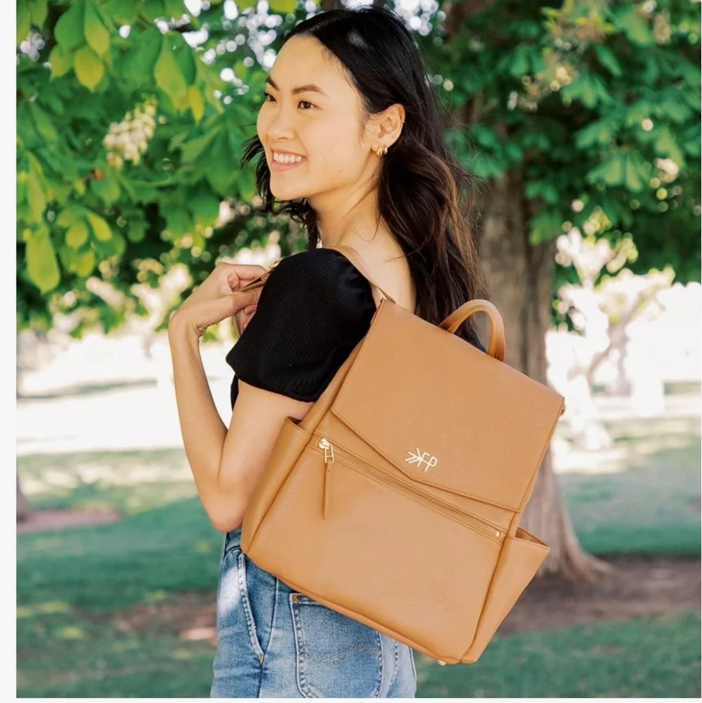 Freshly Picked Mini Classic Diaper Bag Backpack - Vegan Leather - Tan